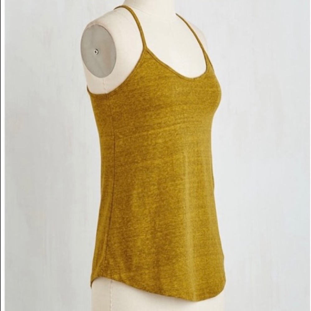 S Angie Heathered Mustard Tank